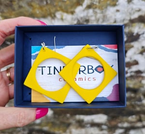 Image of Yellow Diamond Square Earrings