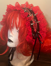 Image 2 of metal screw headdress (black x red)