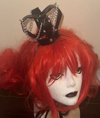 Image 1 of black pvc crown w/ chains