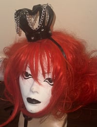Image 2 of black pvc crown w/ chains