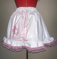 Image 2 of barbed wire pierrot print skirt (white x pink)