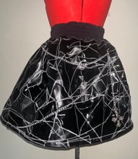 Image 2 of pvc x leather frankensteined skirt