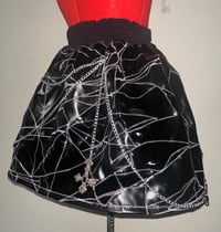 Image 3 of pvc x leather frankensteined skirt