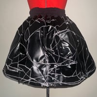Image 4 of pvc x leather frankensteined skirt