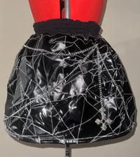Image 5 of pvc x leather frankensteined skirt