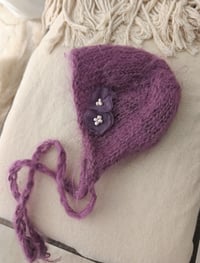 Image 2 of  Photo prop | Newborn  photoshooting girls knitted hat | purple