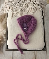 Image 3 of  Photo prop | Newborn  photoshooting girls knitted hat | purple