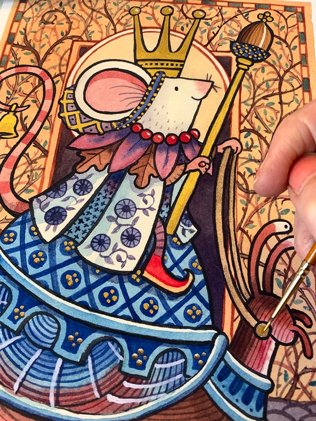 Hand-gilded print: Queen of the Garden