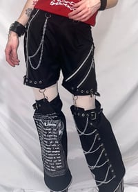 Image 3 of black cotton twill bondage pants
