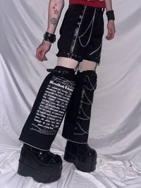 Image 2 of black cotton twill bondage pants