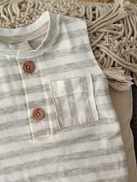 Image 4 of Newborn boy onesie for photoshoot | Jeremy | melange stripes