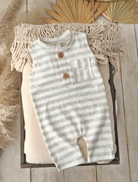 Image 2 of Newborn boy onesie for photoshoot | Jeremy | melange stripes