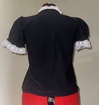 Image 4 of (plus size) barbed wire pierrot print cutsew (black x white)