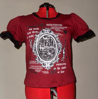 Image 1 of (plus size) rustic heart graphic cutsew (red x black x white)