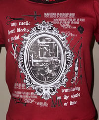 Image 3 of (plus size) rustic heart graphic cutsew (red x black x white)