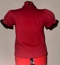 Image 4 of (plus size) rustic heart graphic cutsew (red x black x white)