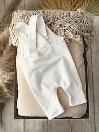 Image 3 of Photo prop | Newborn Dungarees for photoshoot | Dylan | off white