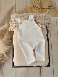 Image 2 of Photo prop | Newborn Dungarees for photoshoot | Dylan | off white