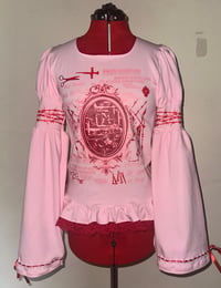 Image 1 of rustic heart print cutsew (pink x red)