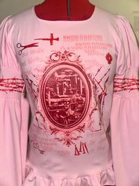 Image 3 of rustic heart print cutsew (pink x red)