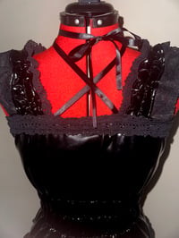 Image 4 of black pvc shirring camisole