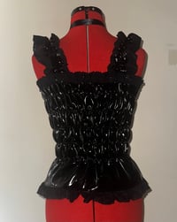 Image 3 of black pvc shirring camisole
