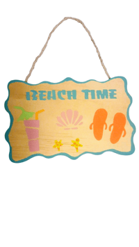 Beach Time Hand Painted Sign
