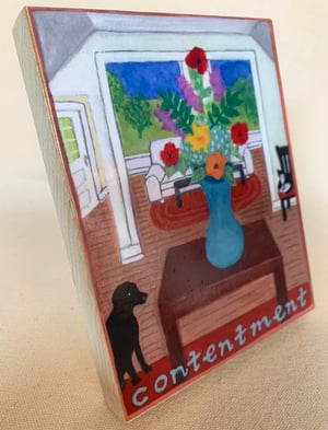 Image of Contentment-- Illumination Series print on wooden plaque-- small size