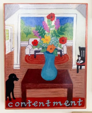 Image of Contentment-- Illumination Series print on wooden plaque-- small size