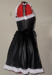 Image 2 of (plus size) rustic heart graphic pleather JSK (black x white)