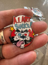 Image 1 of A.I. Art Sucks Enamel Pin Badge