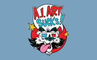 Image 2 of A.I. Art Sucks Enamel Pin Badge
