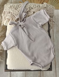 Image 4 of Photo prop | Newborn boys bodysuit for photosession Robbie| cold beige
