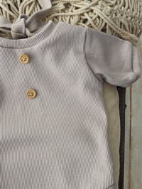 Image 5 of Photo prop | Newborn boys bodysuit for photosession Robbie| cold beige
