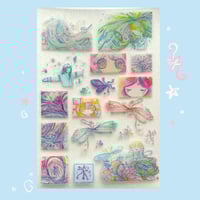 Image 1 of purple winter glitter sticker sheet