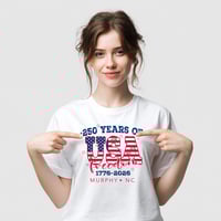 Image 2 of USA Freedom T-Shirt — 250 Years of USA (1776–2026) OPTION A