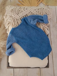 Image 3 of Newborn boy bodysuit for photoshoot | Adrien| navy blue