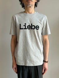Image 7 of Organic Cotton “Liebe” T-Shirt in Grey – Hand Printed in Berlin unisex 