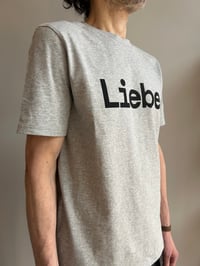 Image 8 of Organic Cotton “Liebe” T-Shirt in Grey – Hand Printed in Berlin unisex 