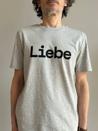 Image 9 of Organic Cotton “Liebe” T-Shirt in Grey – Hand Printed in Berlin unisex 