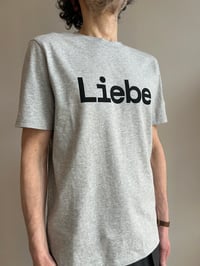 Image 10 of Organic Cotton “Liebe” T-Shirt in Grey – Hand Printed in Berlin unisex 