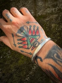 Image 5 of WL&A Handmade Heavy Sterling Ingot Serpent Cuff - Wrist Size 7 to 7.5"