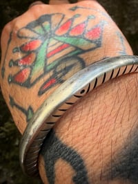 Image 4 of WL&A Handmade Heavy Sterling Ingot Serpent Cuff - Wrist Size 7 to 7.5"