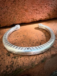 Image 2 of WL&A Handmade Heavy Sterling Ingot Serpent Cuff - Wrist Size 7 to 7.5"