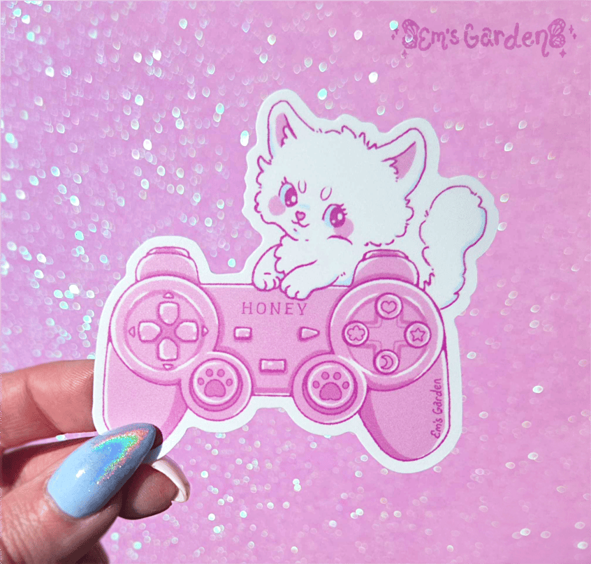 Image of Gamer Kitten Vinyl Sticker