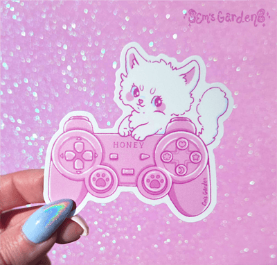 Image of Gamer Kitten Vinyl Sticker