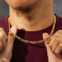 Image 2 of 5mm Gold Figaro Chain