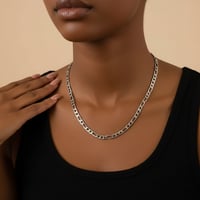 Image 4 of 5mm Silver Figaro Chain