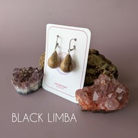 Image 2 of Hardwood and Sterling Silver Droplet Earrings I