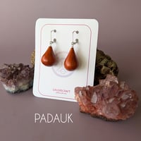 Image 3 of Hardwood and Sterling Silver Droplet Earrings I